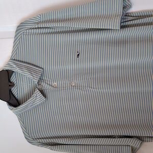Vineyard Vines  Blue/Yellow Striped Polo Shirt. Size Large